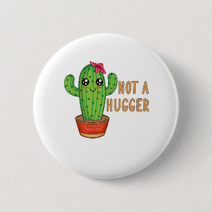 Niet een hugger Cactus Free Hug Ronde Button 5,7 Cm