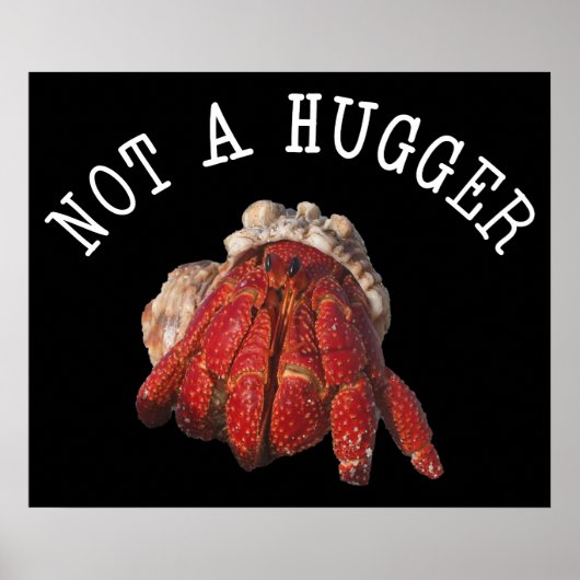 Niet een hugger Funny Hermit Crab Poster (Voorkant)
