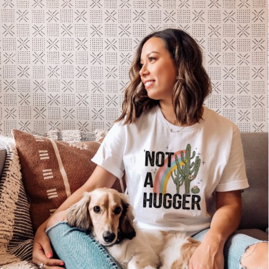 Niet een hugger grappige cactus zuidwesten t-shirt