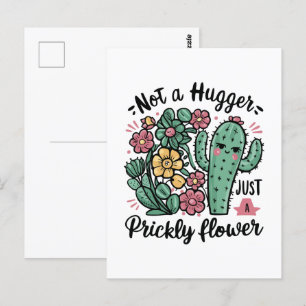 Niet een knuffelaar Alleen een stekelige bloem Sch Briefkaart