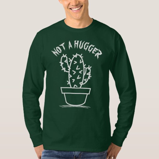 Niet een knuffelige sarcastische  witte cactus t-shirt (Voorkant)
