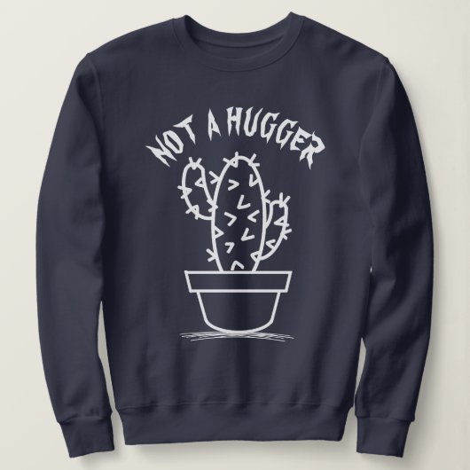 Niet een knuffelige sarcastische  witte cactus trui (Design voorkant)