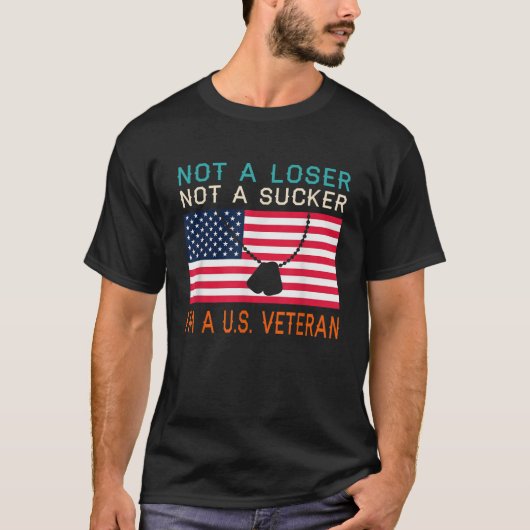 Niet een Loser Sucker Ik ben een US Veteran Biden  T-shirt (Voorkant)