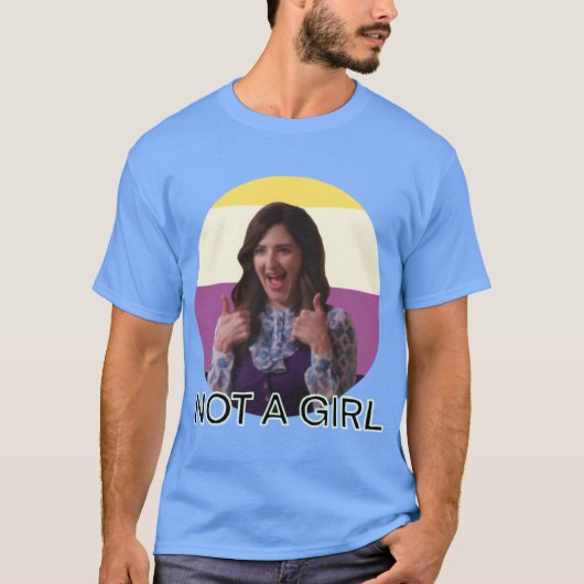 Niet een meisje grappige retro t-shirt (Voorkant)