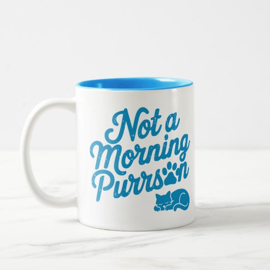Niet een Morning Purrson Funny Cat Mok (Links)