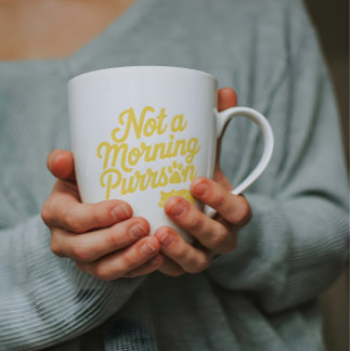 Niet een Morning Purrson Funny Cat Mok