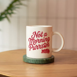 Niet een Morning Purrson Funny Cat Mok