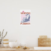 Niet een ochtend Purrson Cat Stretching Poster (Keuken)