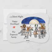 Niet... een 'Silent Night Dogs Cartoon Card' Feestdagenkaart (Achterkant)
