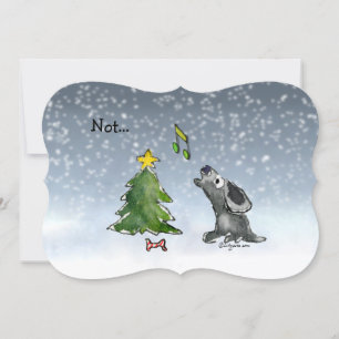 Niet... een 'Silent Night Dogs Cartoon Card' Feestdagenkaart