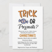 Niet een truc Zwanger Halloween Witch Baby shower Kaart (Voorkant)