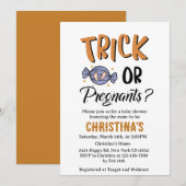 Niet een truc Zwanger Halloween Witch Baby shower Kaart (Voorkant / Achterkant)