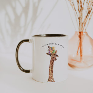 Niet eens op mijn niveau   Grappige Giraffe Koffie Mok