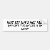 Niet eerlijk Bumpersticker (Voorkant)