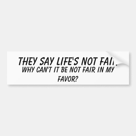 Niet eerlijk Bumpersticker (Voorkant)