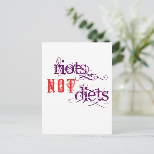 Niet-eetbare spoeling (Paars en rood) Briefkaart (Staand voorkant)