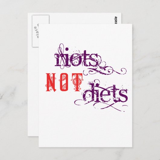 Niet-eetbare spoeling (Paars en rood) Briefkaart (Voorkant / Achterkant)