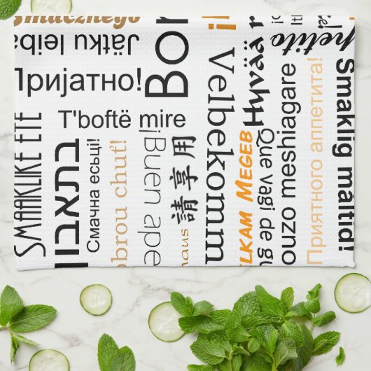 Niet-eetlust in andere talen - oranje theedoek (Gevouwen)