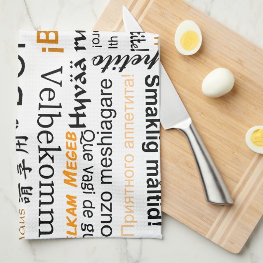 Niet-eetlust in andere talen - oranje theedoek (Quarter Fold)