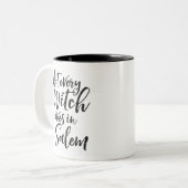 Niet elke getuige leeft in salem | Funny Halloween Tweekleurige Koffiemok (Voorkant links)