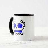 Niet-enge blauwe schedel Mok (Voorkant links)