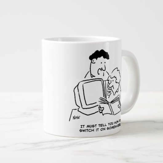 Niet erg computervaardig grote koffiekop (Voorkant rechts)