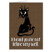 "Niet erg goed in de lijn" Cat-Lover Get-Well Kaar (Voorkant)