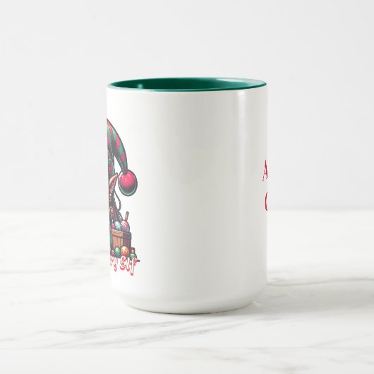 Niet erg vrolijke kerst elf | Grappig gepersonalis Mok (Midden)