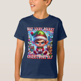 Niet erg vrolijke kerst elf t-shirt