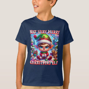 Niet erg vrolijke kerst elf t-shirt