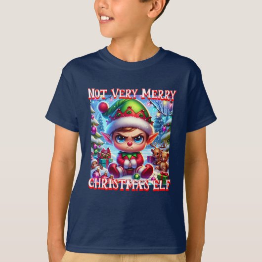 Niet erg vrolijke kerst elf t-shirt (Voorkant)