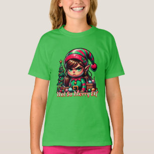 Niet erg vrolijke kerst elf t-shirt