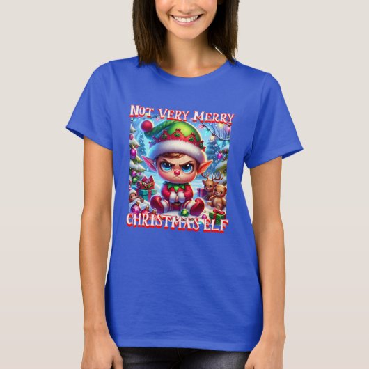 Niet erg vrolijke kerst elf t-shirt (Voorkant)