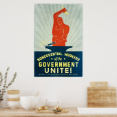 Niet-essentiële werknemers van de regering verenig poster (Keuken)