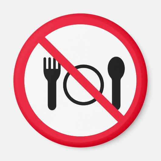 Niet eten | Rood cirkelteken | Magneet (Voorkant)