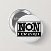 Niet-feministische logo badge ronde button 5,7 cm (Voorkant /achterkant)