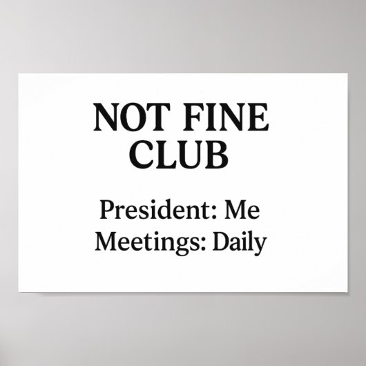 Niet Fijne Club – Wall Art Print (Voorkant)