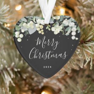 Niet-foto aangepaste Sneeuwbes Hartvormige Kerst  Ornament
