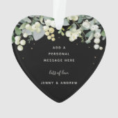 Niet-foto aangepaste Sneeuwbes Hartvormige Kerst  Ornament (achterkant)