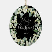 Niet-foto aangepaste Sneeuwbes Kerstmis Keramisch Ornament (Rechts)