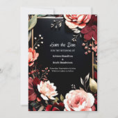 Niet-foto Bourgondische elegantie Save The Date (Voorkant)