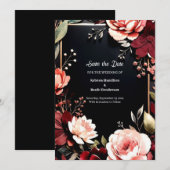 Niet-foto Bourgondische elegantie Save The Date (Voorkant / Achterkant)