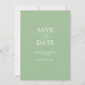 Niet foto bruiloft Bewaar de datum Sage Groen Save The Date (Voorkant)