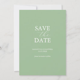 Niet foto bruiloft Bewaar de datum Sage Groen Save The Date