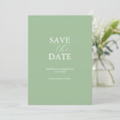Niet foto bruiloft Bewaar de datum Sage Groen Save The Date (Staand voorkant)