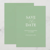 Niet foto bruiloft Bewaar de datum Sage Groen Save The Date (Voorkant / Achterkant)