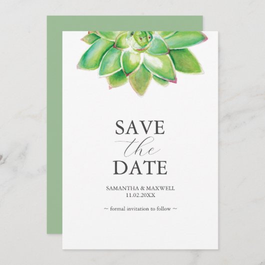 Niet-foto bruiloft Bewaar de datum Uitnodigingen B (Voorkant / Achterkant)