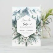 Niet-foto Classic Mountain Wedding Save The Date (Staand voorkant)