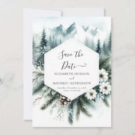 Niet Foto Elegant Mountain Wedding Save The Date (Voorkant)