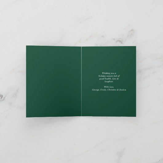 Niet Foto Elegante Groene Kerstbomen Feestdagen Kaart (Binnen)